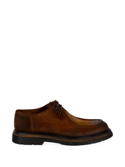 Franco Fedele Suede Derby Shoes In Brown