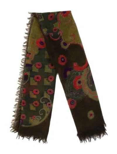 Pre-owned Franco Ferrari Cashmere Printed Shawl In Multi
