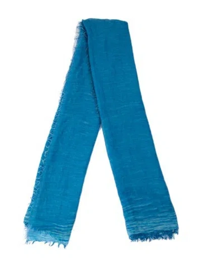 Pre-owned Franco Ferrari Cashmere Scarf In Blue