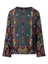 Franco Ferrari Floral Butterflies Print Blouse In Multi