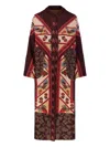 Franco Ferrari Floral-patchwork Coat In Brown