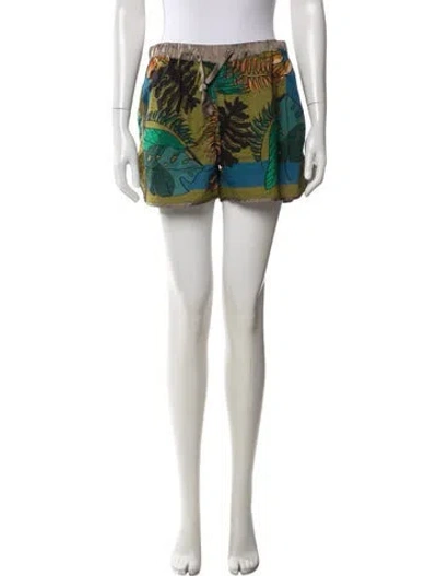 Pre-owned Franco Ferrari Floral Print Mini Shorts In Multicolor