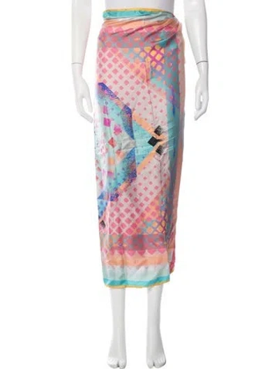 Pre-owned Franco Ferrari Graphic Print Cover-up W/ Tags In Multicolor