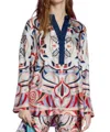 Franco Ferrari Mandala Printed Tunic Top In Multi Color In Multi