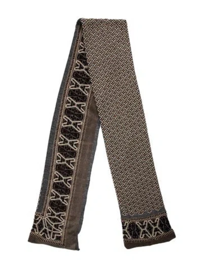 Pre-owned Franco Ferrari Patterned Scarf In Grey