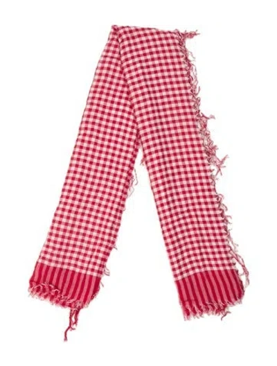 Pre-owned Franco Ferrari Plaid Print Scarf In Red