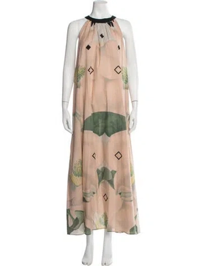 Pre-owned Franco Ferrari Printed Long Dress In Multicolor