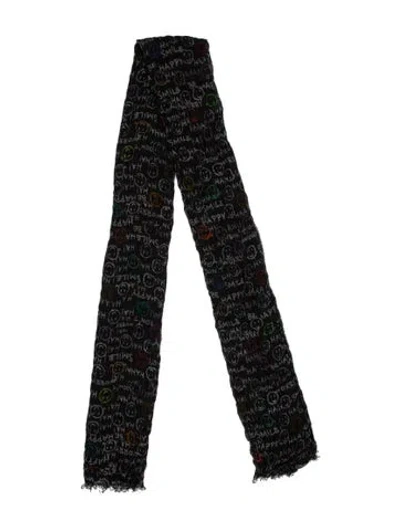 Pre-owned Franco Ferrari Printed Scarf In Black