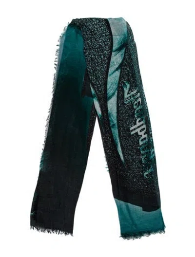 Pre-owned Franco Ferrari Printed Scarf In Blue