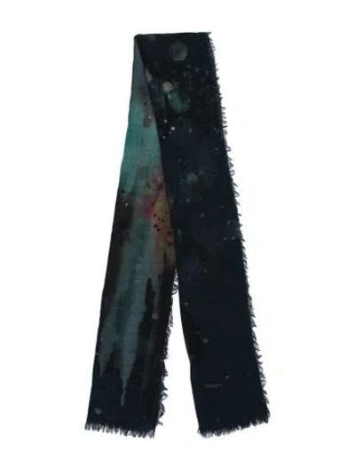 Pre-owned Franco Ferrari Printed Scarf In Blue