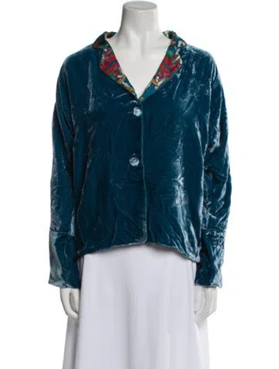 Pre-owned Franco Ferrari Silk Jacket In Blue
