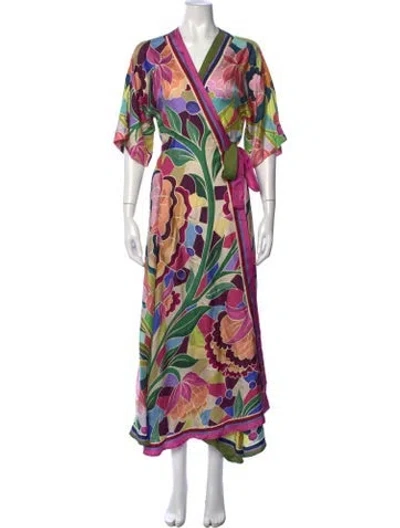 Pre-owned Franco Ferrari Silk Long Dress In Pink