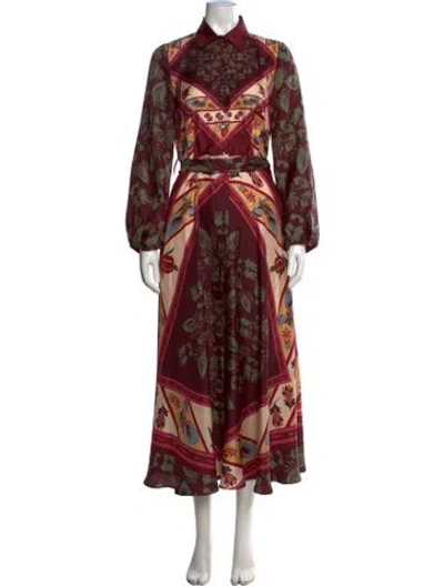 Pre-owned Franco Ferrari Silk Long Dress W/ Tags In Multi