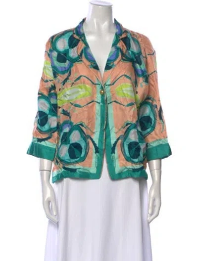 Pre-owned Franco Ferrari Silk Printed Blouse In Multi