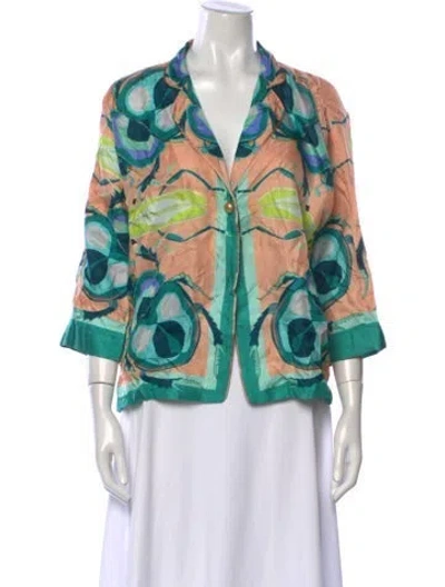 Pre-owned Franco Ferrari Silk Printed Blouse In Multi
