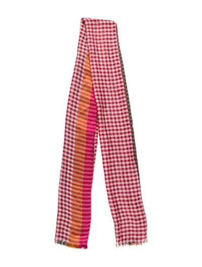 Pre-owned Franco Ferrari Silk Printed Scarf In Red