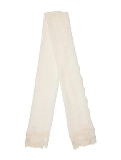 Pre-owned Franco Ferrari Silk Scarf In White