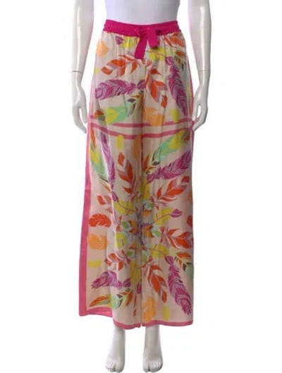 Pre-owned Franco Ferrari Silk Wide Leg Pants W/ Tags In Multi