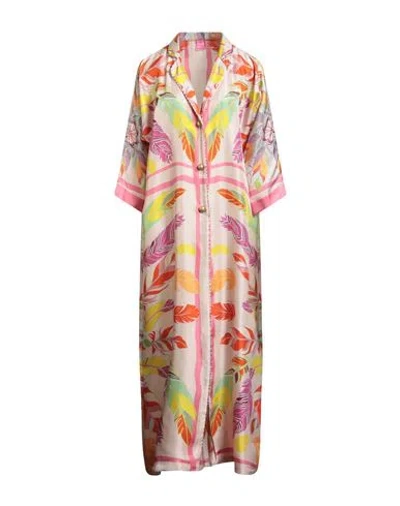 Franco Ferrari Woman Overcoat & Trench Coat Beige Size M Silk In Pink
