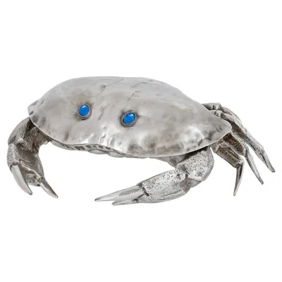 Pre-owned Franco Lapini Italian Silver-plated Crab-form Caviar Dish Attributed To
