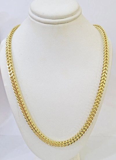 Pre-owned Franco Real 10k  Yellow Gold Chain 4mm 24inch Necklace Lobster Lock 10kt