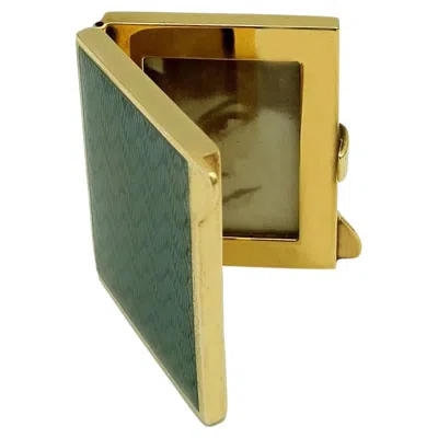 Pre-owned Franco Salimbeni Sterling Silver Travel Picture Frame With Enamel On Guilloché For 2 Photos By Salimbeni