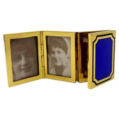 Pre-owned Franco Salimbeni Travel Picture Frame Rectangular Sterling Silver Enamel For 4 Photos Salimbeni In Brown