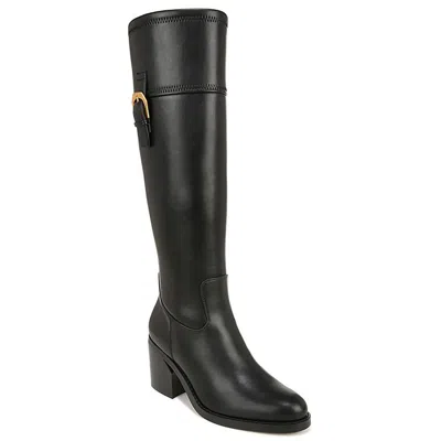Franco Sarto Adabella Wide Calf Knee High Boots In Black Faux Leather