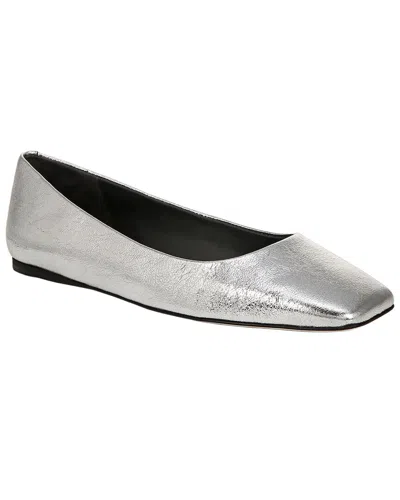 Franco Sarto A-flexa Leather Flat In Silver
