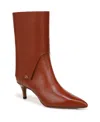 Franco Sarto Alberta Mid Shaft Boots In Acorn Brown Leather