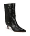 Franco Sarto Alberta Mid Shaft Boots In Black Snake Print Faux Leather