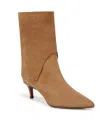 Franco Sarto Alberta Mid Shaft Boots In Tuscan Taupe Suede