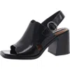 Franco Sarto Amy Womens Leather Block Heels Slingback Sandals In Black