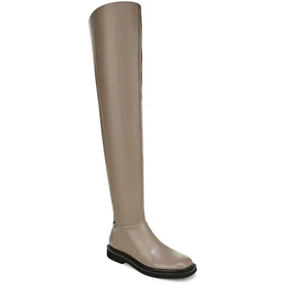 Franco Sarto Angeli Womens Zipper Man Made Over-the-knee Boots In Smoke Grey Faux Leather