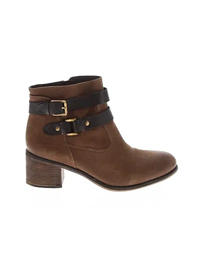 Pre-owned Franco Sarto Ankle Boots In Brown