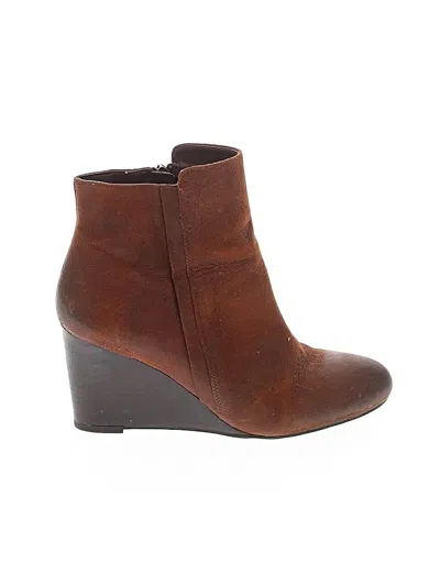 Pre-owned Franco Sarto Ankle Boots In Brown