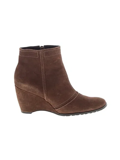 Pre-owned Franco Sarto Ankle Boots In Brown