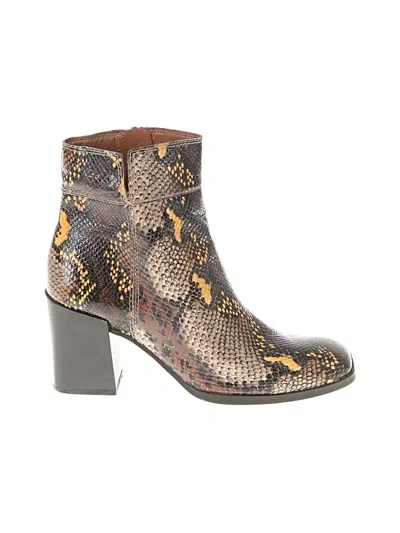 Pre-owned Franco Sarto Ankle Boots In Brown