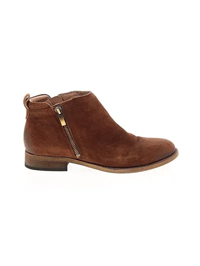 Pre-owned Franco Sarto Ankle Boots In Brown
