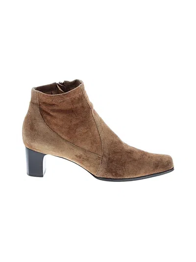 Pre-owned Franco Sarto Ankle Boots In Brown