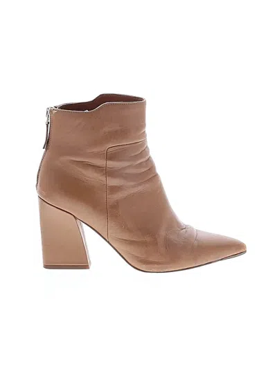 Pre-owned Franco Sarto Ankle Boots In Tan
