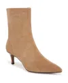 Franco Sarto Anna Womens Zipper Leather Booties In Tuscan Taupe Suede