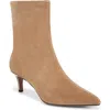 Franco Sarto Anna Pointed Toe Bootie In Taupe Suede