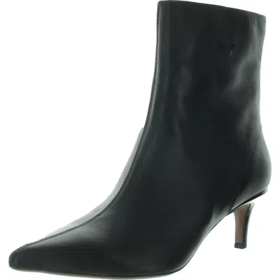 Franco Sarto Anna Womens Zipper Leather Booties In Black Leather