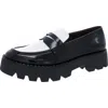 Franco Sarto Balin Womens Padded Insole Lug Sole Loafers In Black