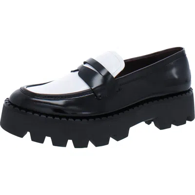 Franco Sarto Balin Womens Padded Insole Lug Sole Loafers In Black