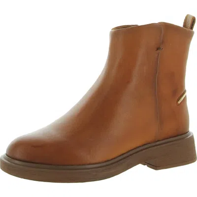 Franco Sarto Bealy Womens Leather Almond Toe Ankle Boots In Brown