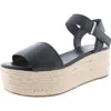 Franco Sarto Ben Womens Leather Open Toe Espadrilles In Black