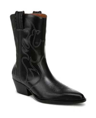 Franco Sarto Bianca Pointed Toe Western Boots In Black
