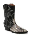 Franco Sarto Bianca Pointed Toe Western Boots In Black Snake Print